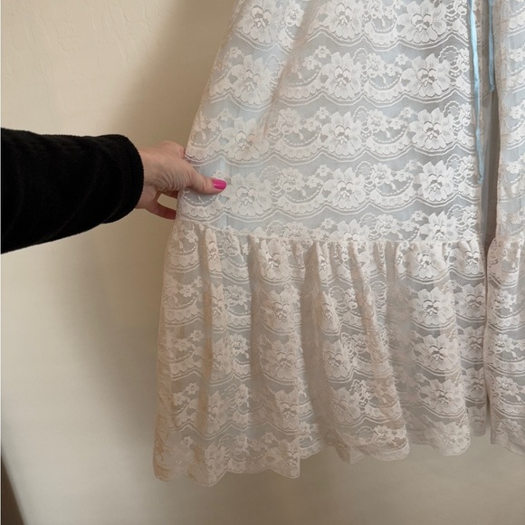 Intime of California Vintage Lace Chiffon Long Peignoir Robe Nightgown Small - Picture 4 of 13